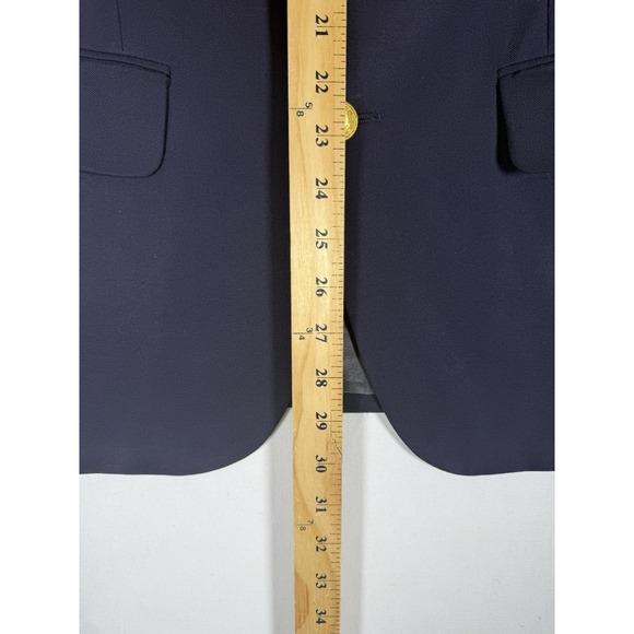 VTG Burberrys Blazer Men 38R Navy Wool Gold Custom Buttons Virginia Military VMI - Picture 11 of 12